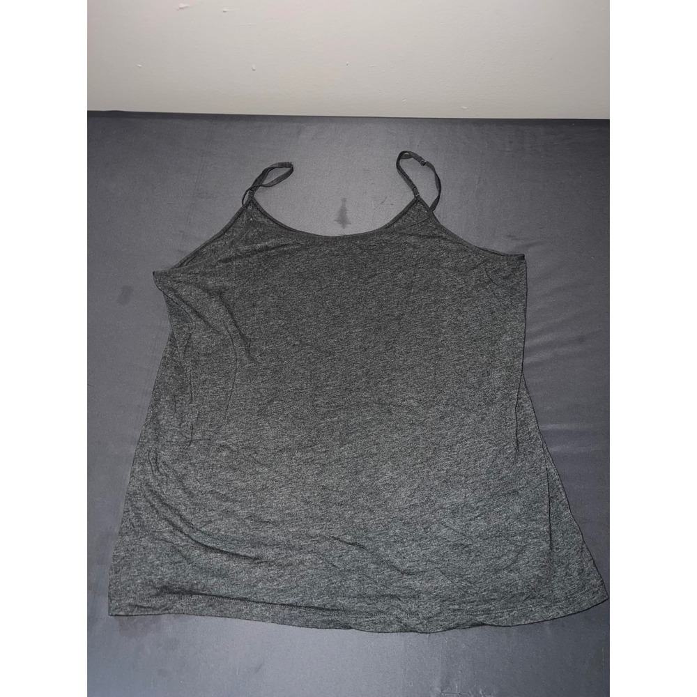 Time and Tru Womens XXXL 22 Gray Heathered Cami Tank Top Adjustable Strap